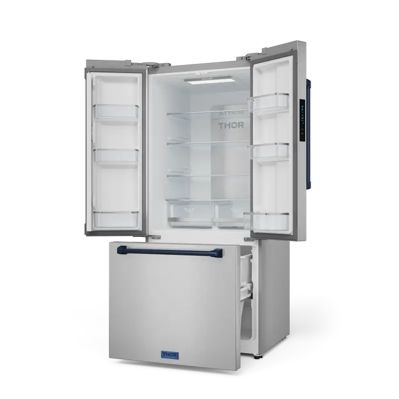 30 Inch 17.7 cu ft French Door Counter Depth Refrigerator with Ice Maker in Stainless Steel/Navy Blue | Gordon Ramsay Series - (RF3017FFD99BLU) -