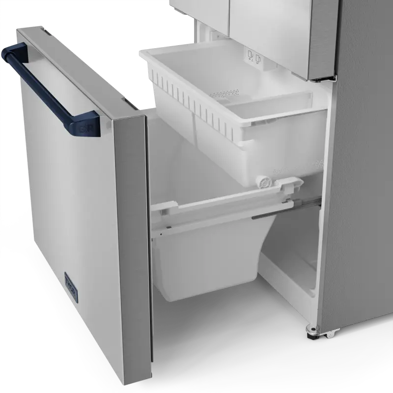 30 Inch 17.7 cu ft French Door Counter Depth Refrigerator with Ice Maker in Stainless Steel/Navy Blue | Gordon Ramsay Series - (RF3017FFD99BLU) -