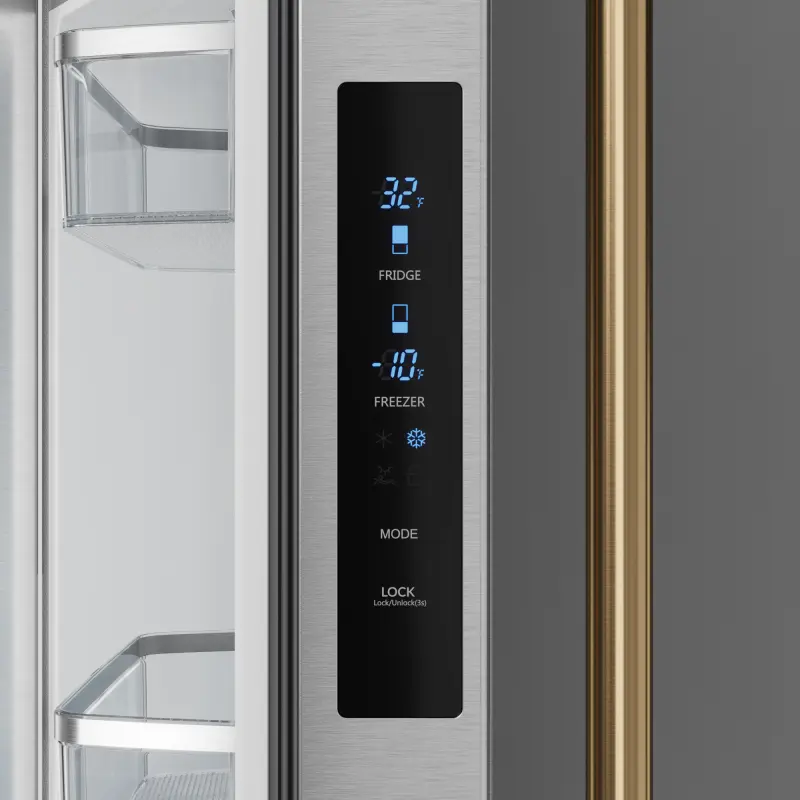 30 Inch 17.7 cu ft French Door Counter Depth Refrigerator with Ice Maker in Stainless Steel/Bronze | Gordon Ramsay Series - (RF3017FFD99BRZ) -
