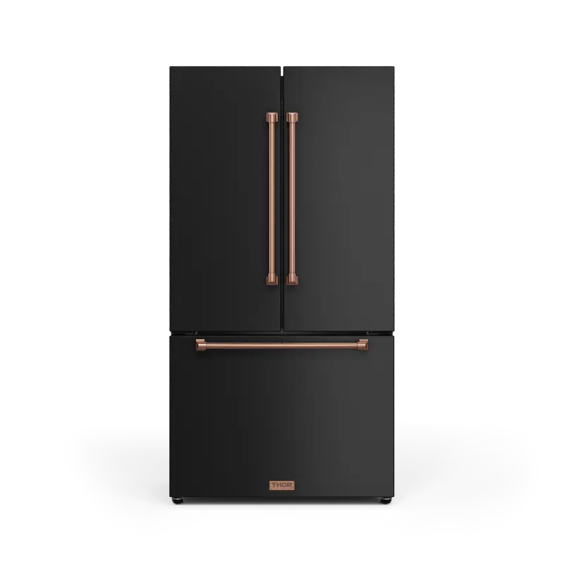 36 Inch 20.3 cu ft French Door Counter Depth Refrigerator with Ice Maker in Black/Rose Gold | Gordon Ramsay Series - (RF3621CTD00RSG) -