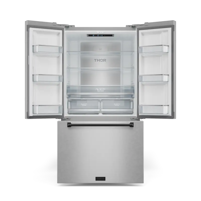 36 Inch 20.3 cu ft French Door Counter Depth Refrigerator with Ice Maker in Stainless Steel/Black | Gordon Ramsay Series - (RF3621CTD99BLK) -