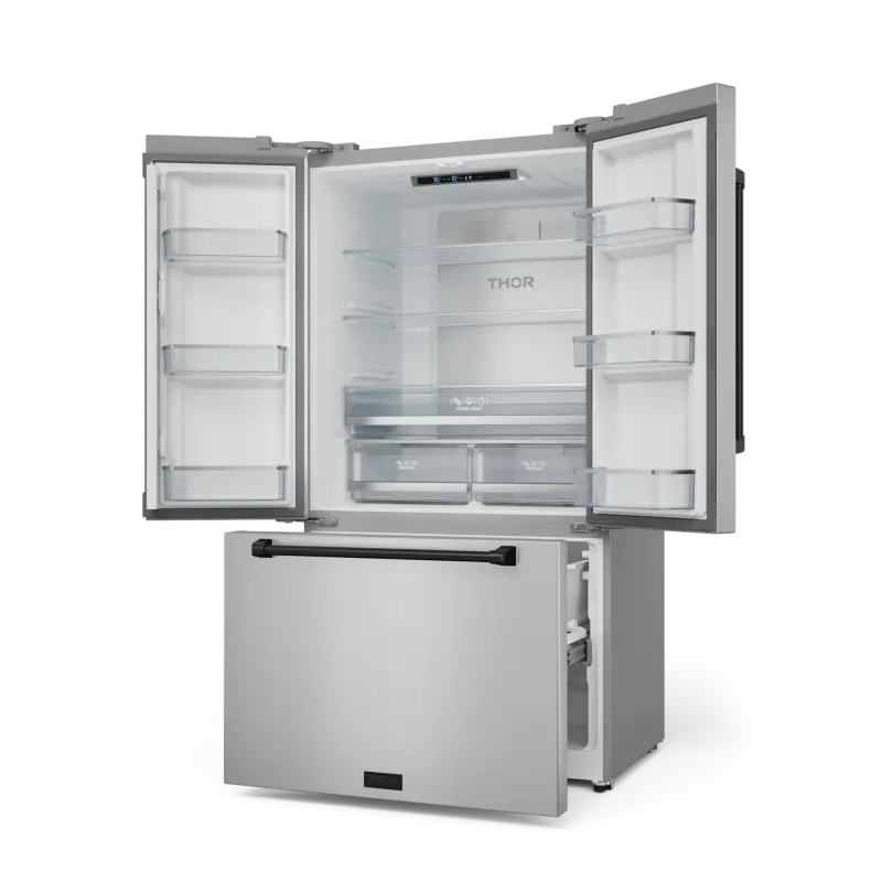 36 Inch 20.3 cu ft French Door Counter Depth Refrigerator with Ice Maker in Stainless Steel/Black | Gordon Ramsay Series - (RF3621CTD99BLK) -