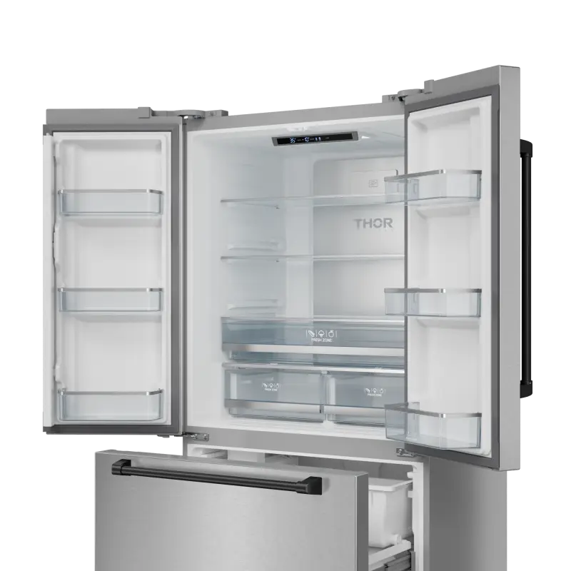 36 Inch 20.3 cu ft French Door Counter Depth Refrigerator with Ice Maker in Stainless Steel/Black | Gordon Ramsay Series - (RF3621CTD99BLK) -