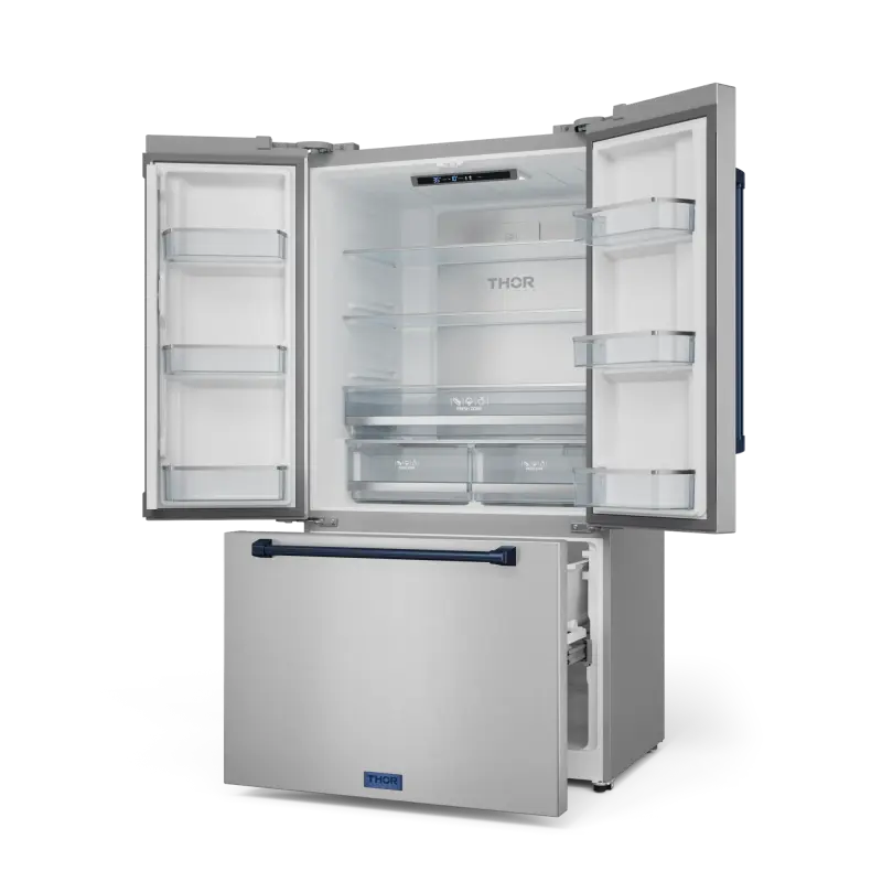 36 Inch 20.3 cu ft French Door Counter Depth Refrigerator with Ice Maker in Stainless Steel/Navy Blue | Gordon Ramsay Series - (RF3621CTD99BLU) -