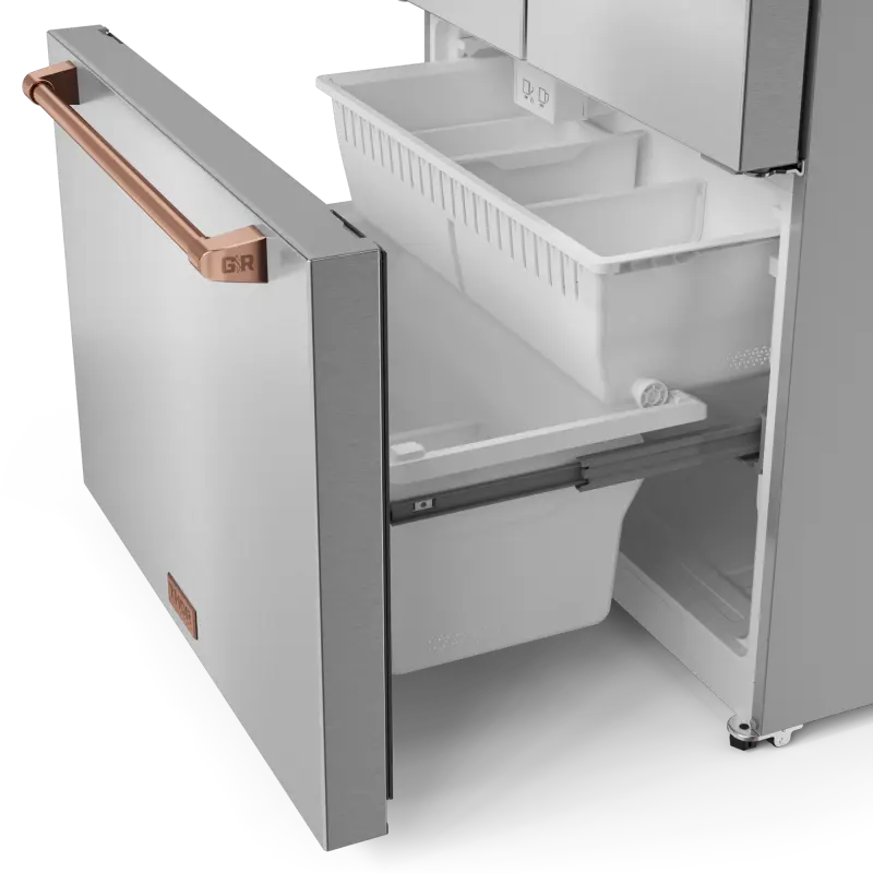 36 Inch 20.3 cu ft French Door Counter Depth Refrigerator with Ice Maker in Stainless Steel/Rose Gold | Gordon Ramsay Series - (RF3621CTD99RSG) -