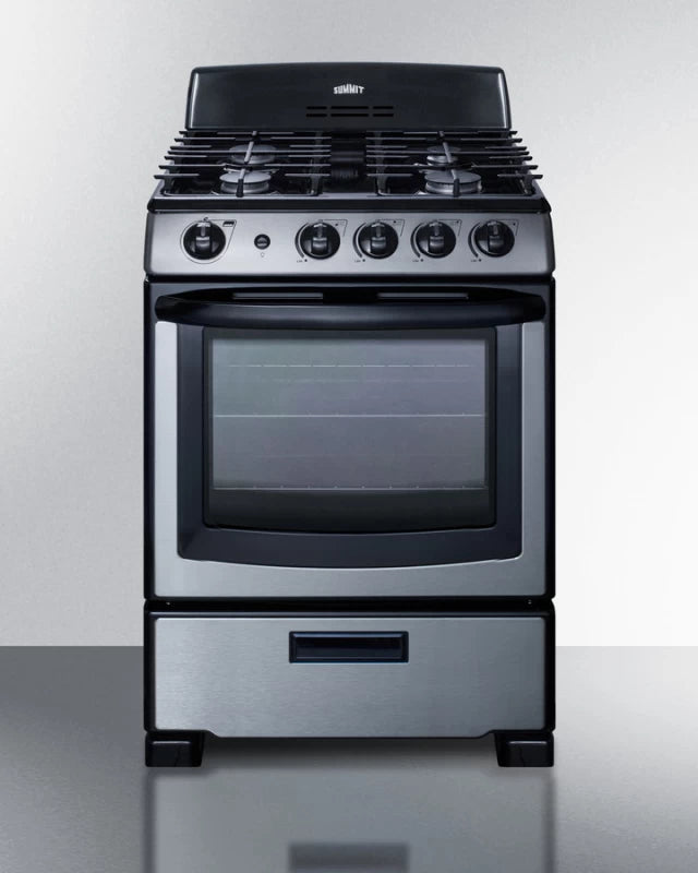 24" Wide Gas Range & Convertible Hood - (RGH24RSS)