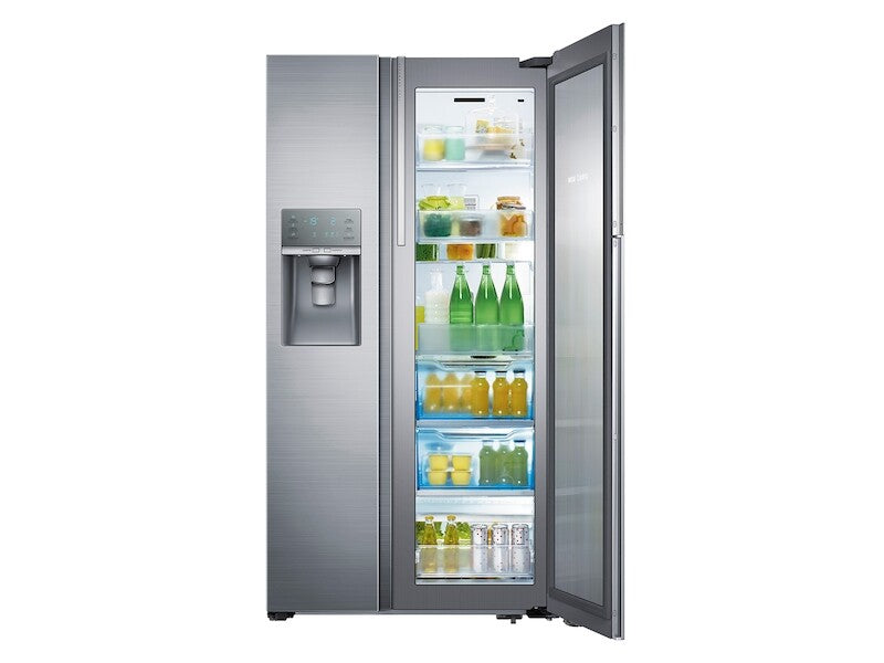 22 cu. ft. Food Showcase Counter Depth Side-by-Side Refrigerator with Metal Cooling in Black Stainless Steel - (RH22H9010SG) - SAMSUNG