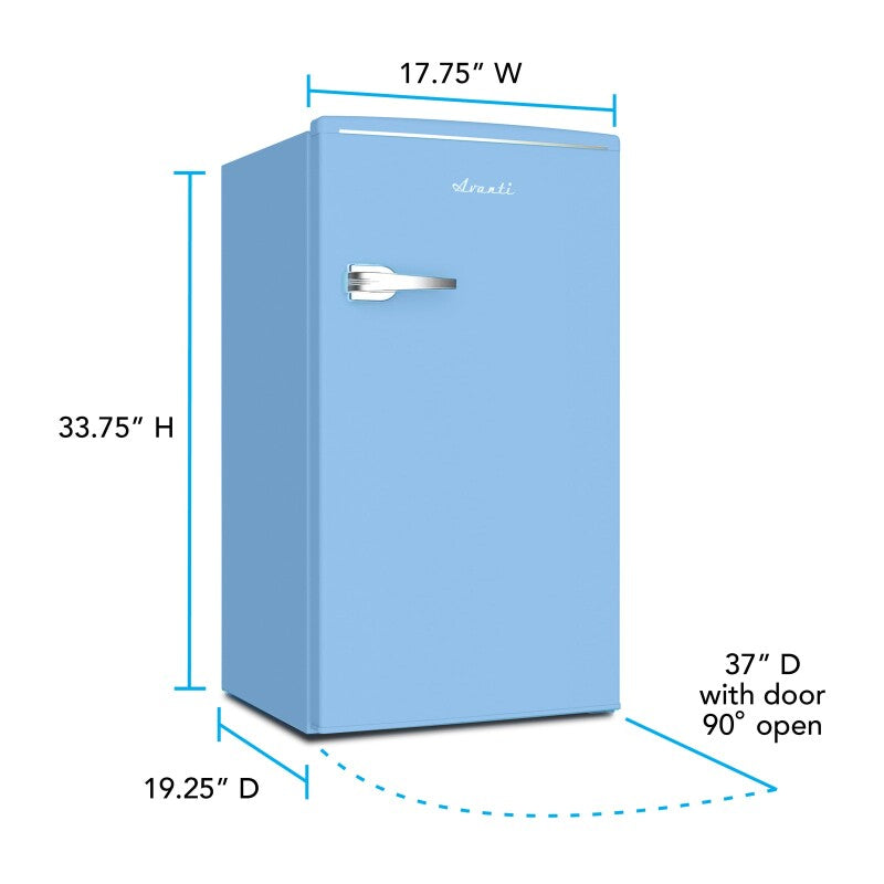 3.1 cu. ft. Retro Compact Refrigerator - (RMRS31X6BLIS) - AVANTI