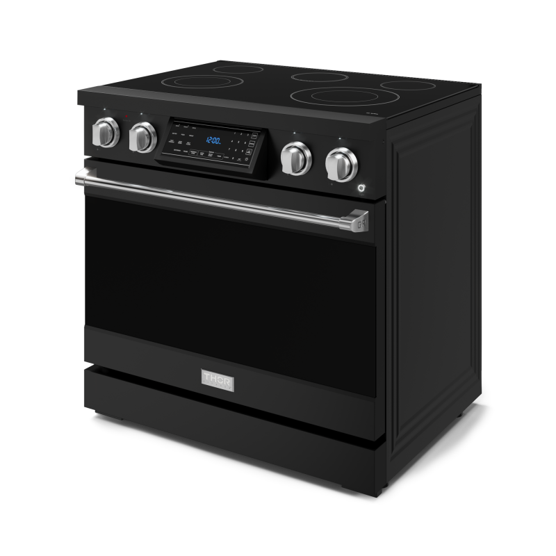 36 Inch Professional Electric Range with Tilt Panel Touch Control in Black/Stainless Steel | Gordon Ramsay Series - (RSE36BSS) -