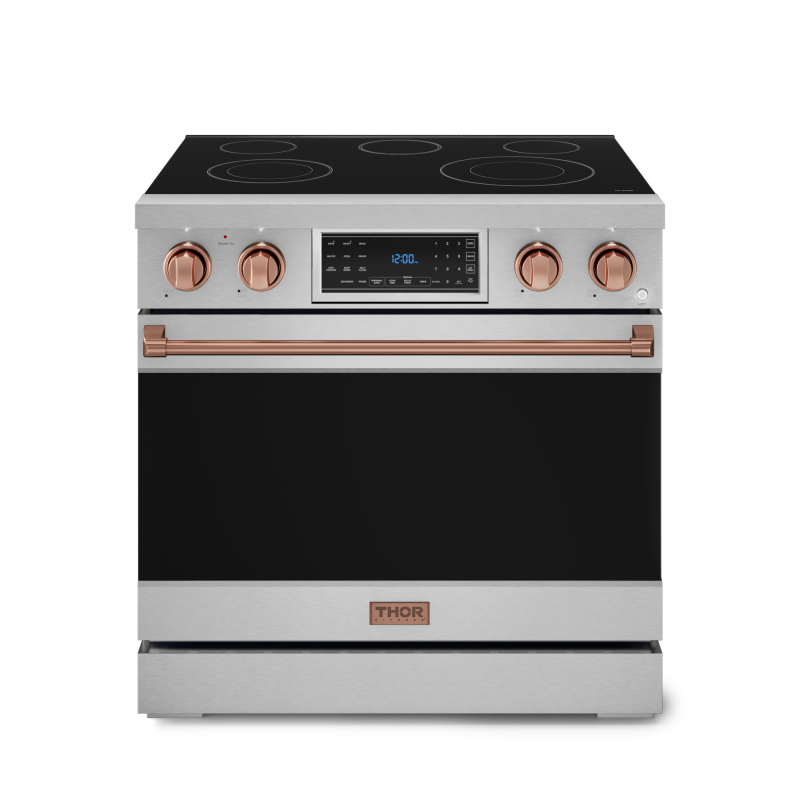 36 Inch Professional Electric Range with Tilt Panel Touch Control in Stainless Steel/Rose Gold | Gordon Ramsay Series - (RSE36RSG) -