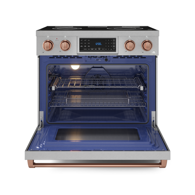 36 Inch Professional Electric Range with Tilt Panel Touch Control in Stainless Steel/Rose Gold | Gordon Ramsay Series - (RSE36RSG) -