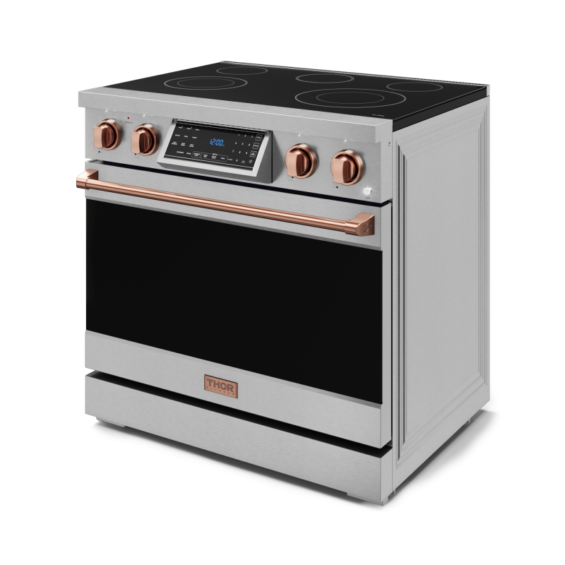 36 Inch Professional Electric Range with Tilt Panel Touch Control in Stainless Steel/Rose Gold | Gordon Ramsay Series - (RSE36RSG) -