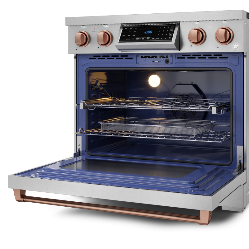 36 Inch Professional Electric Range with Tilt Panel Touch Control in Stainless Steel/Rose Gold | Gordon Ramsay Series - (RSE36RSG) -