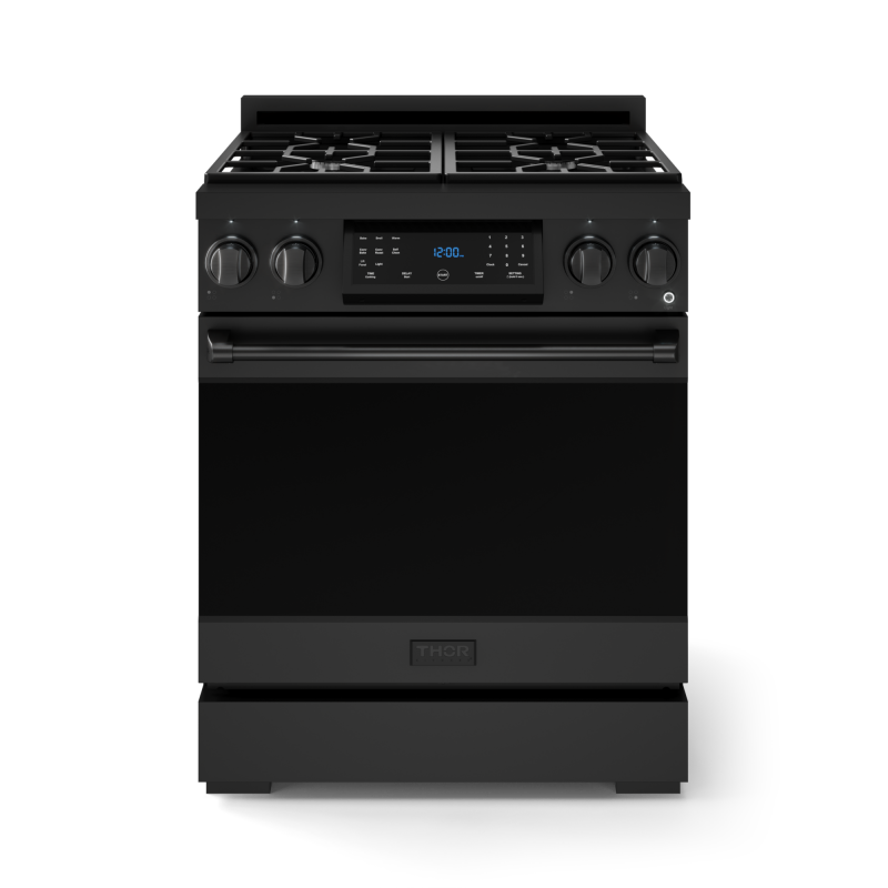 30 Inch Professional Gas Range With Tilt Panel Touch Control In Black Gordon Ramsay Series - (RSG30B) -