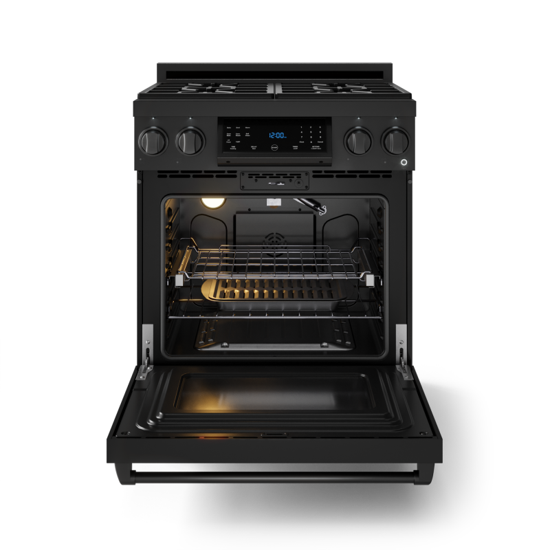 30 Inch Professional Gas Range With Tilt Panel Touch Control In Black Gordon Ramsay Series - (RSG30B) -