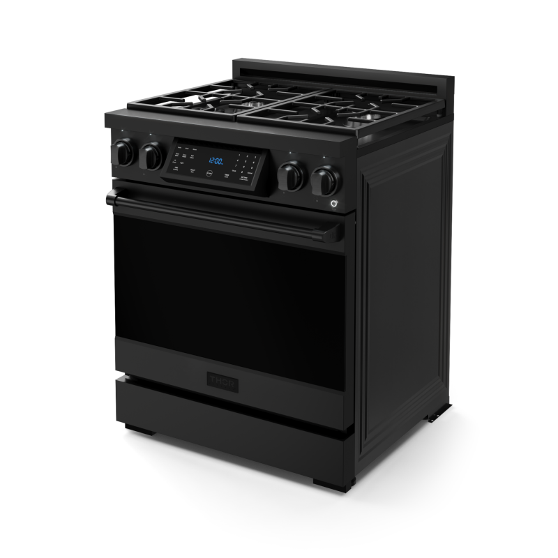 30 Inch Professional Gas Range With Tilt Panel Touch Control In Black Gordon Ramsay Series - (RSG30B) -