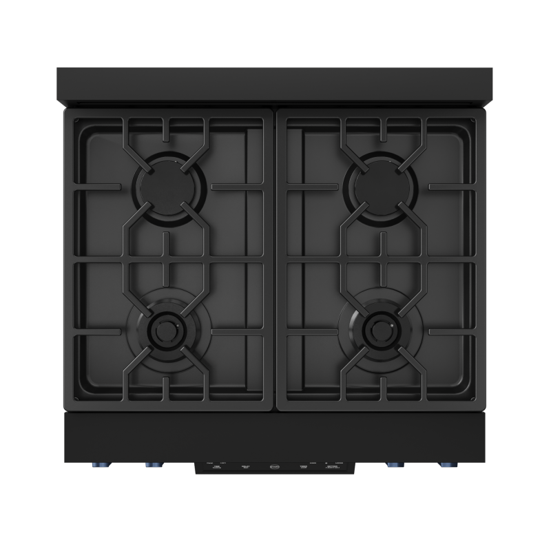 30 Inch Professional Gas Range with Tilt Panel Touch Control in Black/Blue | Gordon Ramsay Series - (RSG30BBLU) -