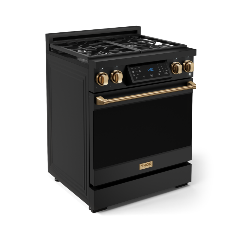 30 Inch Professional Gas Range with Tilt Panel Touch Control in Black/Bronze | Gordon Ramsay Series - (RSG30BBRZ) -