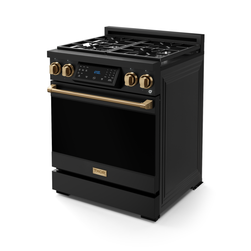30 Inch Professional Gas Range with Tilt Panel Touch Control in Black/Bronze | Gordon Ramsay Series - (RSG30BBRZ) -