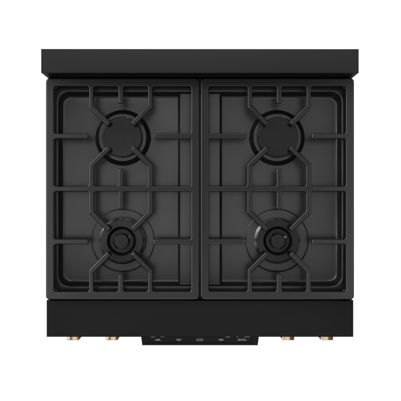 30 Inch Professional Gas Range with Tilt Panel Touch Control in Black/Bronze | Gordon Ramsay Series - (RSG30BBRZ) -