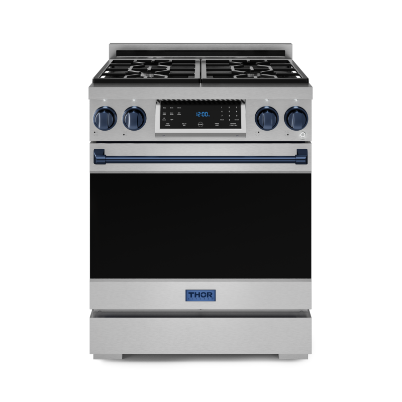30 Inch Professional Gas Range with Tilt Panel Touch Control in Stainless Steel/Blue | Gordon Ramsay Series - (RSG30BLU) -