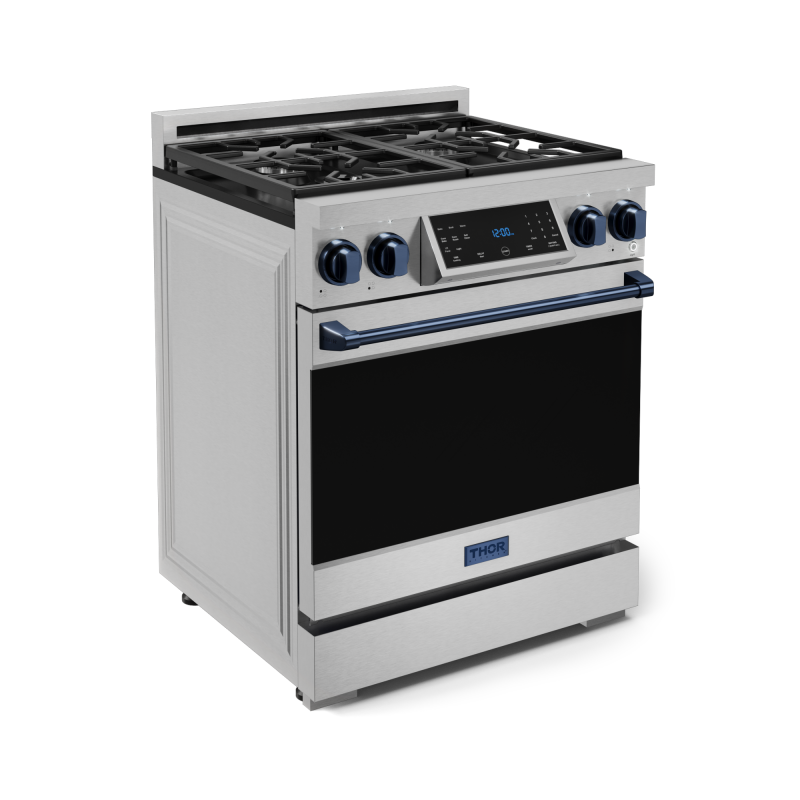 30 Inch Professional Gas Range with Tilt Panel Touch Control in Stainless Steel/Blue | Gordon Ramsay Series - (RSG30BLU) -