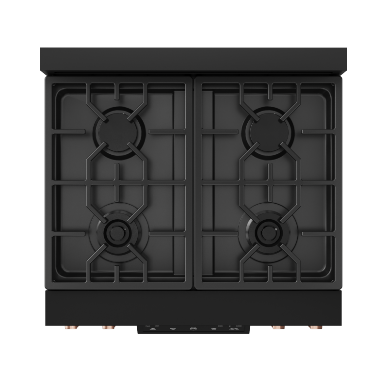 30 Inch Professional Gas Range with Tilt Panel Touch Control in Black/Rose Gold | Gordon Ramsay Series - (RSG30BRSG) -