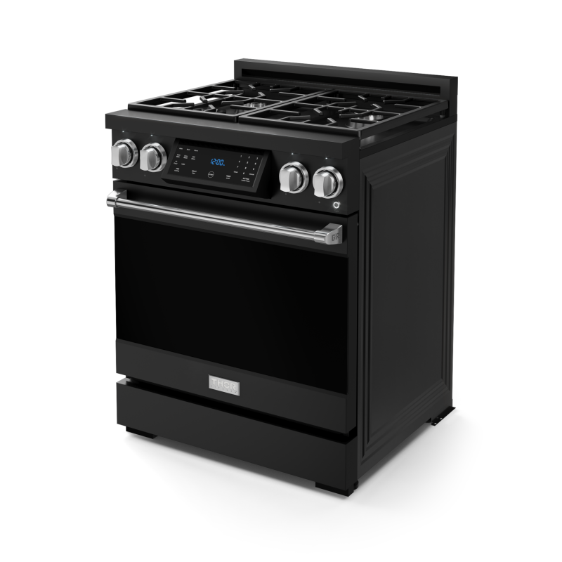 30 Inch Professional Gas Range with Tilt Panel Touch Control in Black/Stainless Steel | Gordon Ramsay Series - (RSG30BSS) -