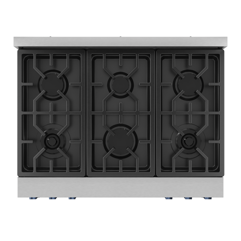 36 Inch Professional Gas Range with Tilt Panel Touch Control in Stainless Steel/Blue | Gordon Ramsay Series - (RSG36BLU) -