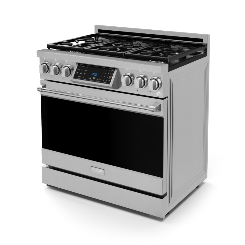 36 Inch Professional Electric Range With Tilt Panel Touch Control In Black Gordon Ramsay Series Rse36b - (RSG36LP) -