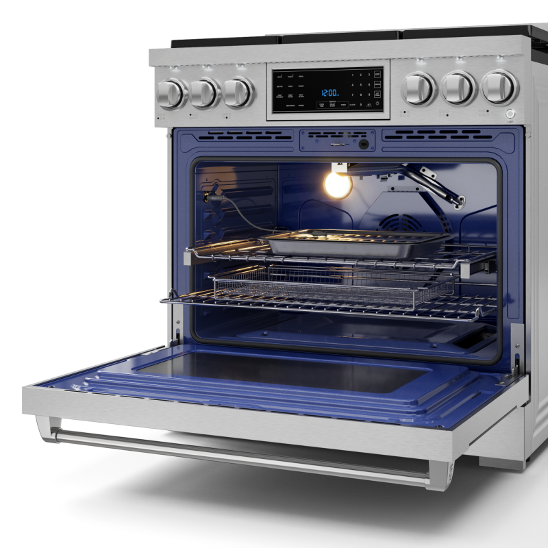 36 Inch Professional Electric Range With Tilt Panel Touch Control In Black Gordon Ramsay Series Rse36b - (RSG36LP) -