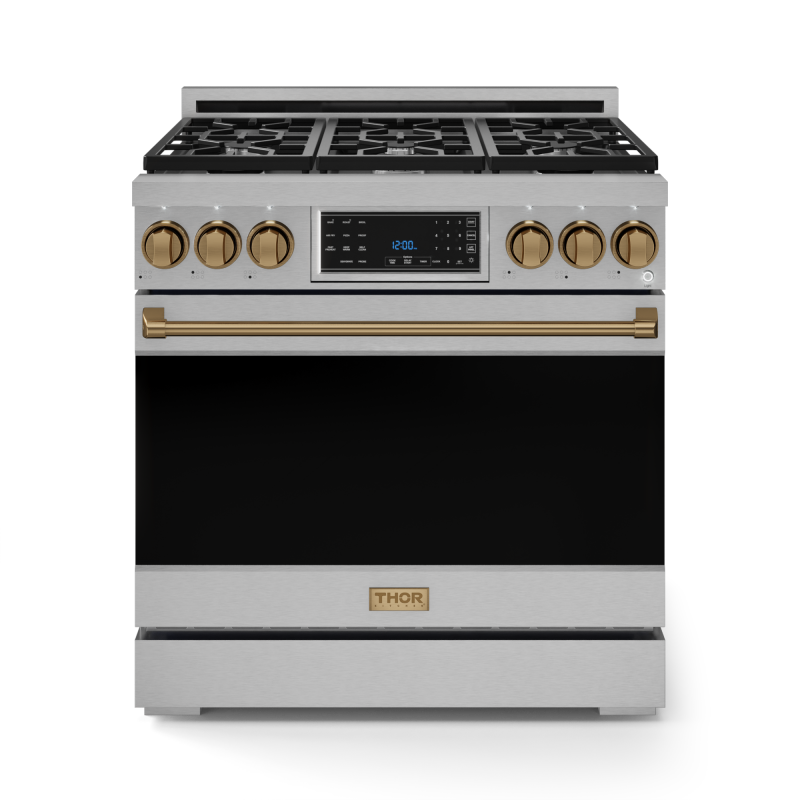 36 Inch Professional LP Range with Tilt Panel Touch Control in Stainless Steel/Bronze | Gordon Ramsay Series - (RSG36LPBRZ) -