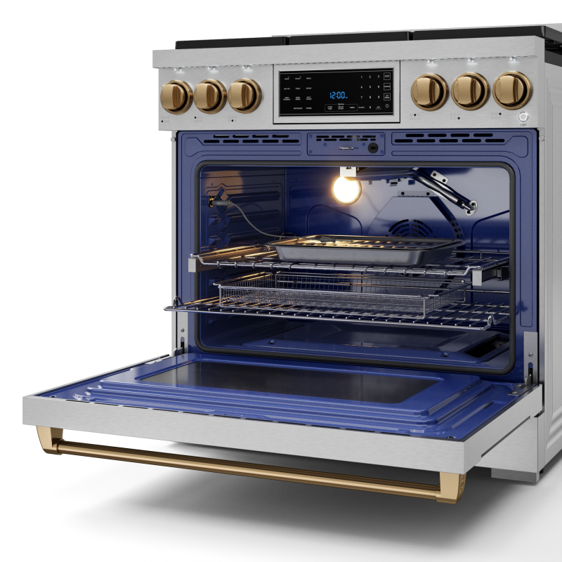 36 Inch Professional LP Range with Tilt Panel Touch Control in Stainless Steel/Bronze | Gordon Ramsay Series - (RSG36LPBRZ) -