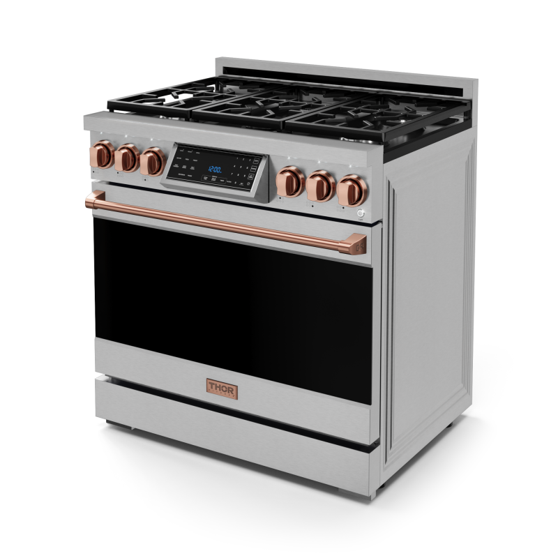 36 Inch Professional Gas Range with Tilt Panel Touch Control in Stainless Steel/Rose Gold | Gordon Ramsay Series - (RSG36RSG) -