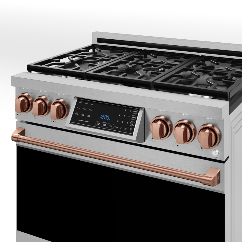 36 Inch Professional Gas Range with Tilt Panel Touch Control in Stainless Steel/Rose Gold | Gordon Ramsay Series - (RSG36RSG) -