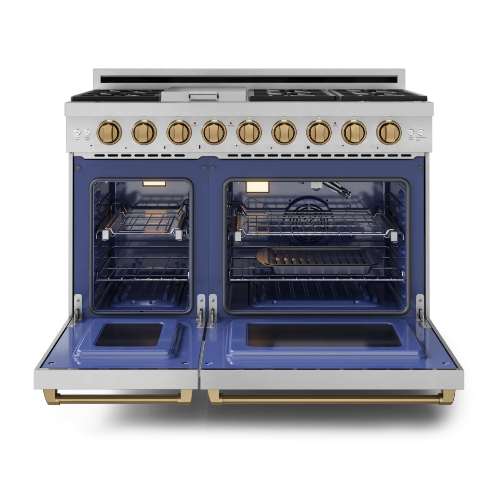 Thor Kitchen RSG48EBRZ Gordon Ramsay Collection 48 inch Gas Range with 7 cu. ft. Oven Capacity, Convection, in Stainless Steel (Bronze, Natural Gas)