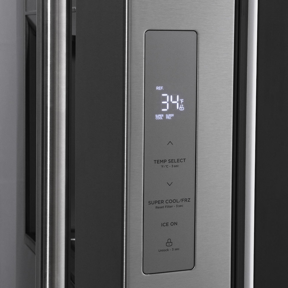 36in. 28.9 cu. ft. Standard-Depth French Door External Water Dispenser Refrigerator with Dual Ice Maker in Fingerprint Resistant Stainless Steel - (RSMW36) -