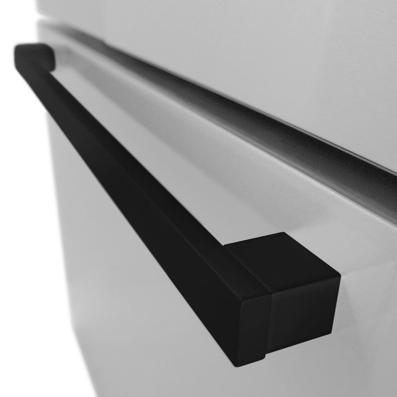 ZLINE Autograph Edition 36 in. 28.9 cu. ft. Standard-Depth French Door External Water Dispenser Refrigerator with Dual Ice Maker in Fingerprint-Resistant Stainless Steel and Matte Black Modern Handles (RSMZ-W-36-FMB) - (RSMZW36FMB) -