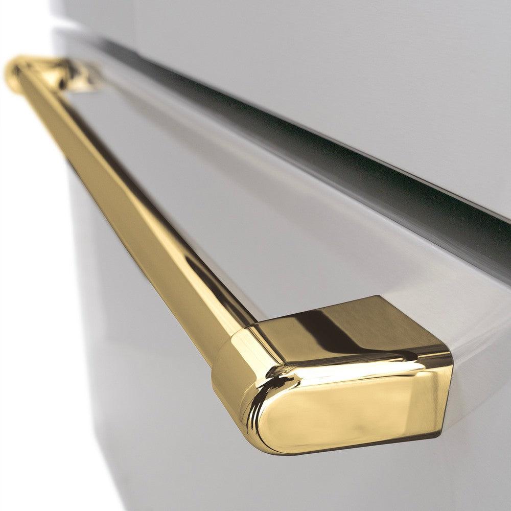 AutographEdition 36 in. 28.9 cu. ft. Standard-Depth French Door External Water Dispenser Refrigerator with Dual Ice Maker in Fingerprint Resistant Stainless Steel and Polished Gold Handles - (RSMZW36G) -