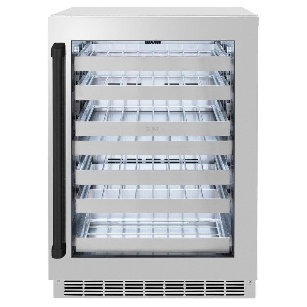 AutographEdition 24 in. Touchstone Dual Zone 44 Bottle Wine Cooler With Stainless Steel Glass Door And Matte Black Handle - (RWDOZGS24MB) -