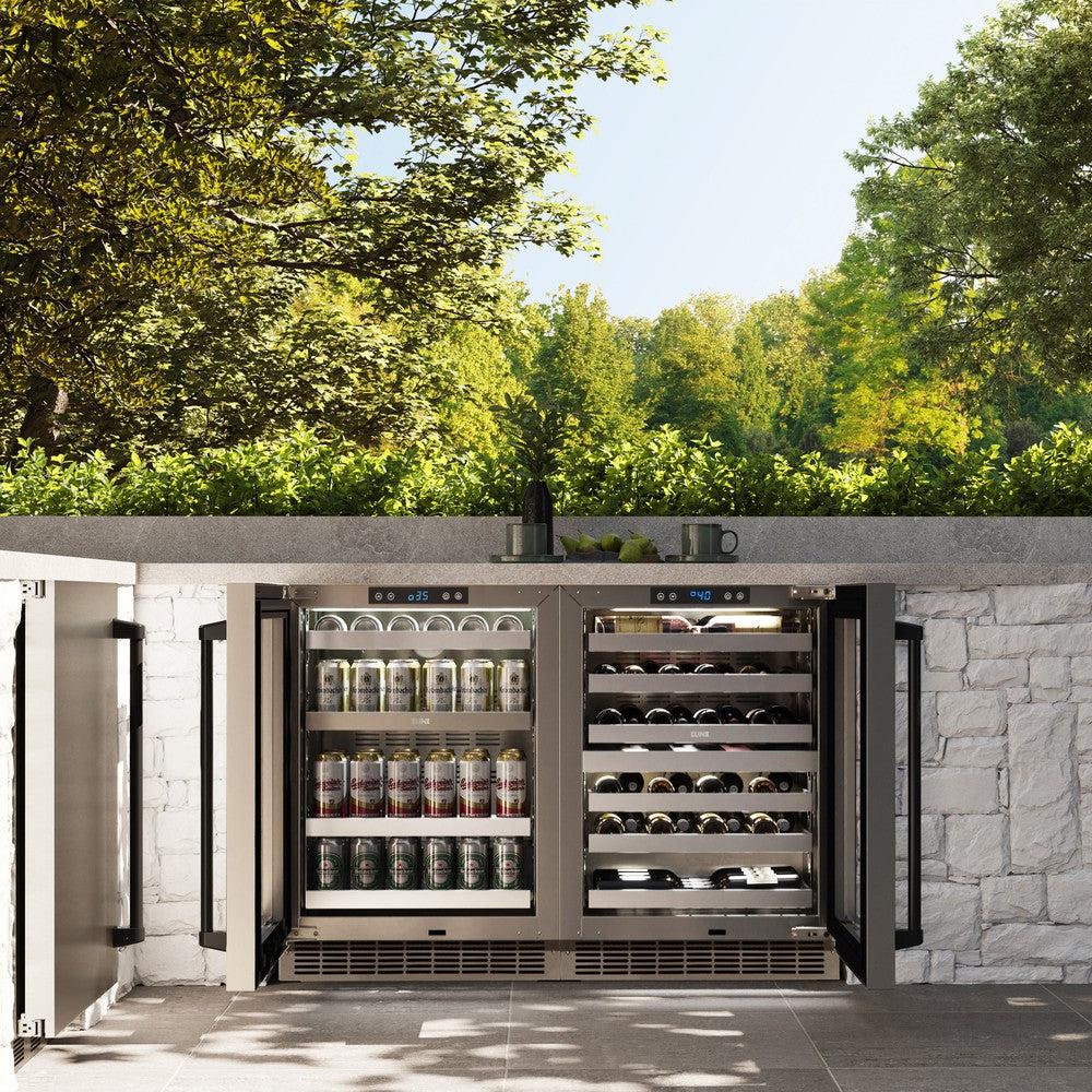 AutographEdition 24 in. Touchstone Dual Zone 44 Bottle Wine Cooler With Stainless Steel Glass Door And Matte Black Handle - (RWDOZGS24MB) -