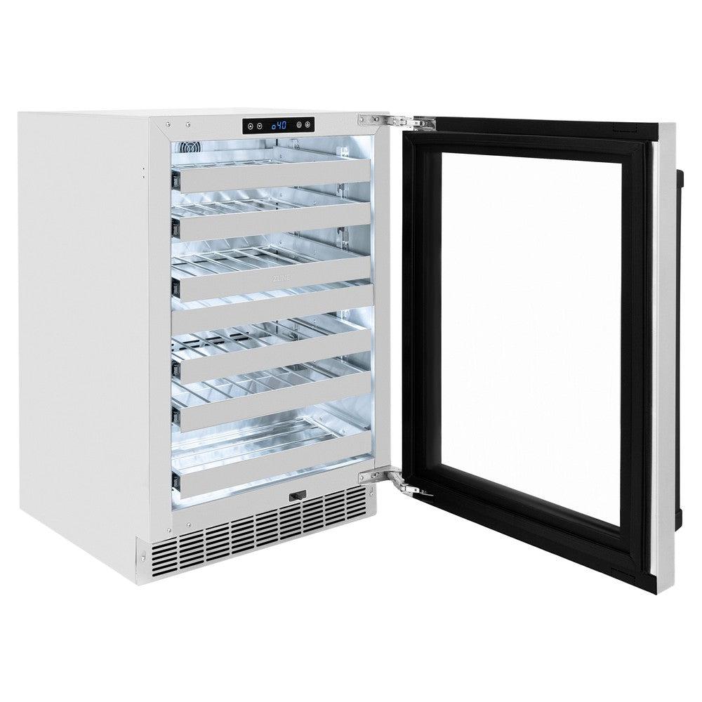 AutographEdition 24 in. Touchstone Dual Zone 44 Bottle Wine Cooler With Stainless Steel Glass Door And Matte Black Handle - (RWDOZGS24MB) -