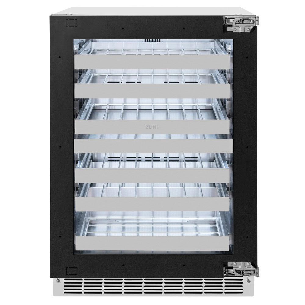 AutographEdition 24 in. Touchstone Dual Zone 44 Bottle Wine Cooler With Panel Ready Glass Door And Champagne Bronze Handle - (RWDPOZ24CB) -