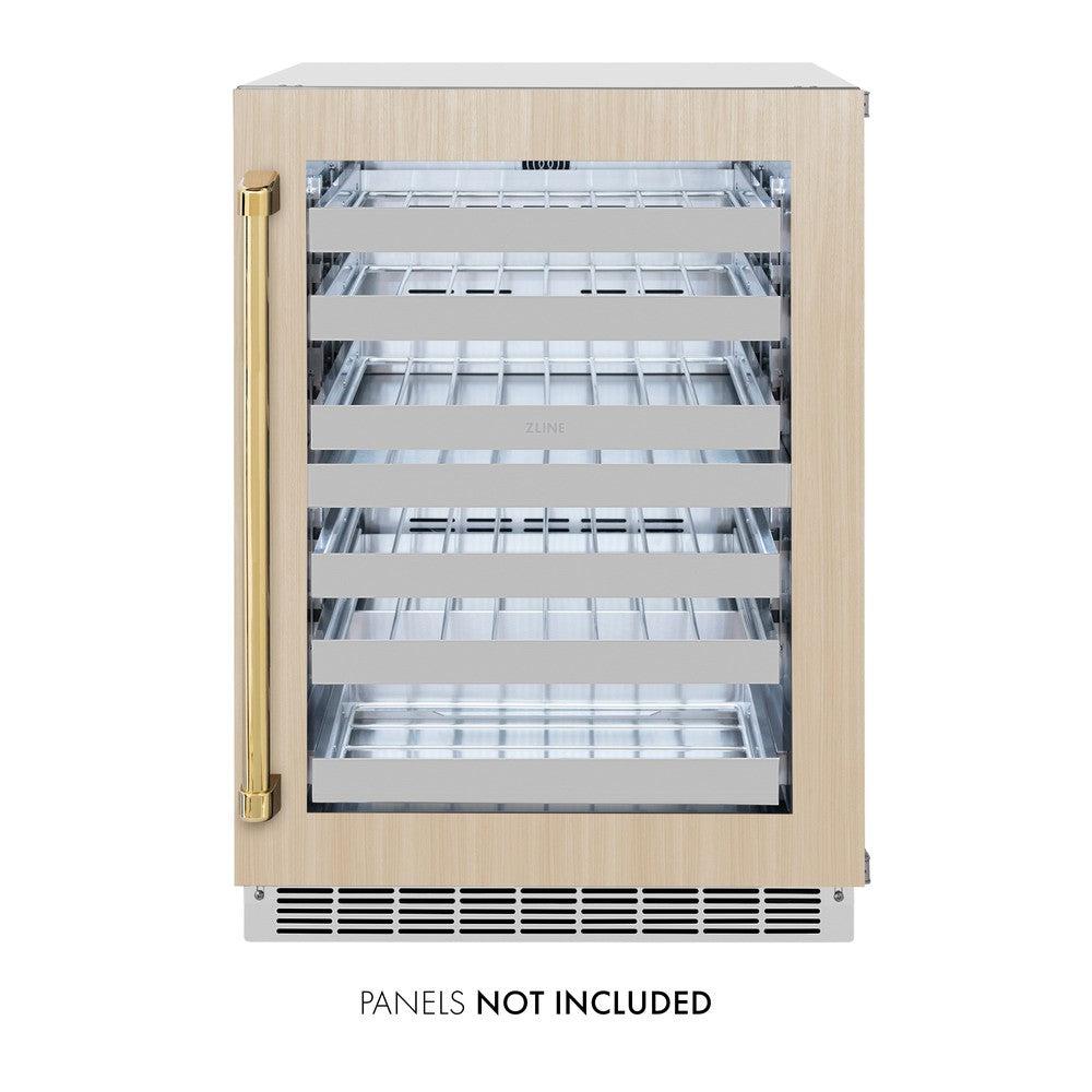 AutographEdition 24 in. Touchstone Dual Zone 44 Bottle Wine Cooler With Panel Ready Glass Door And Polished Gold Handle - (RWDPOZ24G) -