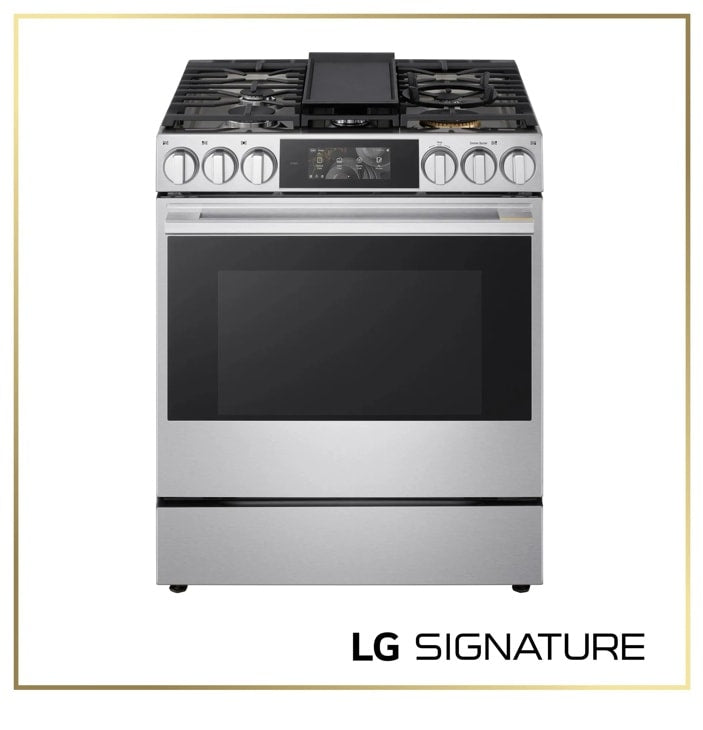 LG SIGNATURE LSGU6339X gas slide-in range front view