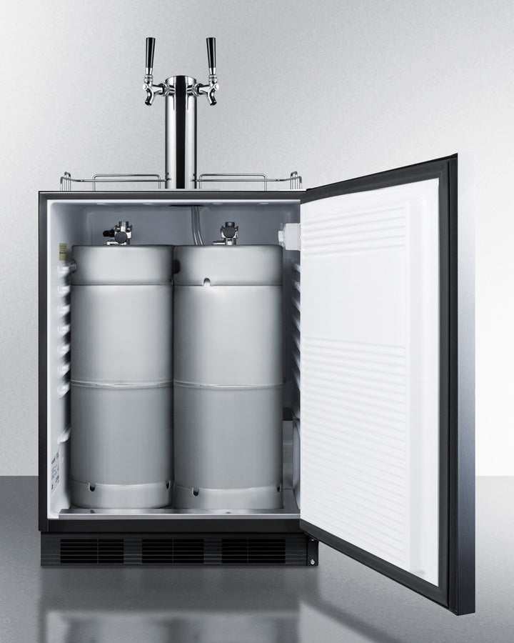 24" Built-In Kegerator, ADA Compliant, Dual Tap, Panel-Ready Door - (SBC58BLBIADATWINBW)