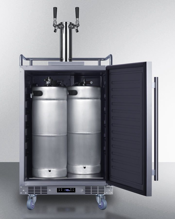 24" Built-In Outdoor Kegerator (Twin Tap, Black Wine Keg, Left-Hand Door) - (SBC683OSTWINBW)