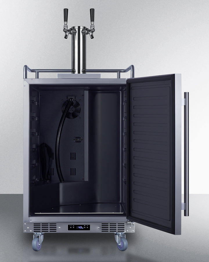 24" Built-In Outdoor Kegerator (Twin Tap, Black Wine Keg, Left-Hand Door) - (SBC683OSTWINBW)