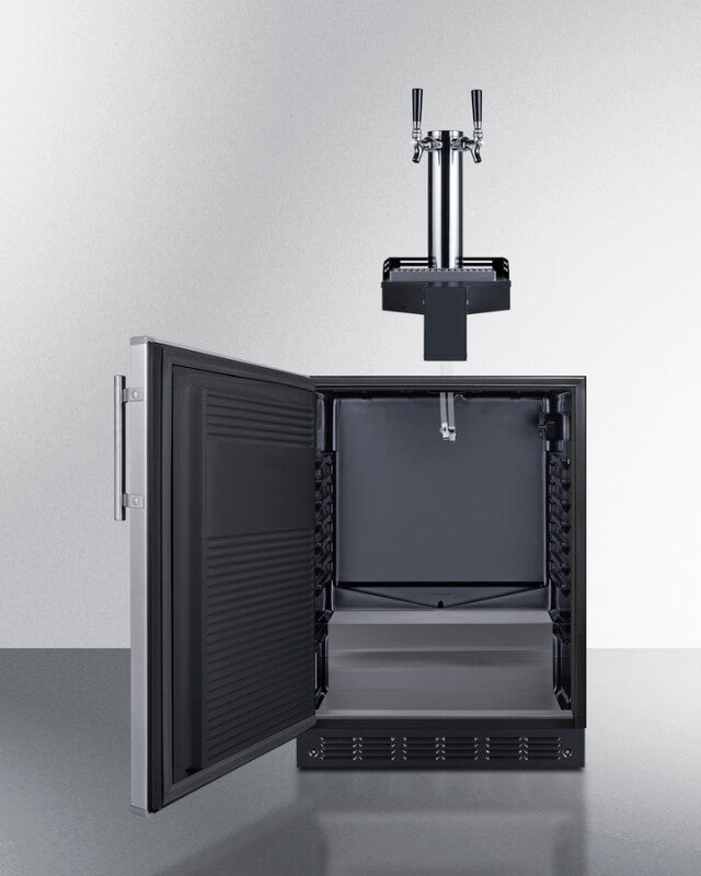24" Wide Built-In Floating Tap Cold Brew Kegerator, ADA-Compliant - (SBC7BRSFLTWCFADALHD)