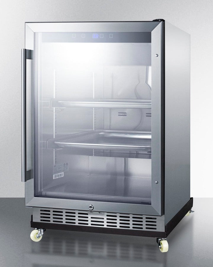 24" Wide Outdoor Mini Reach-in Beverage Center With Dolly - (SCR611GLOSRI)